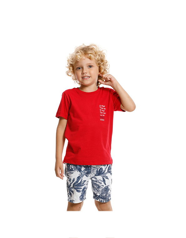 Conjunto-de-bermuda-estampada-e-camiseta-infantil-masculino-vermelho-Banana-Danger-Carambolina-32465-modelo.jpg
