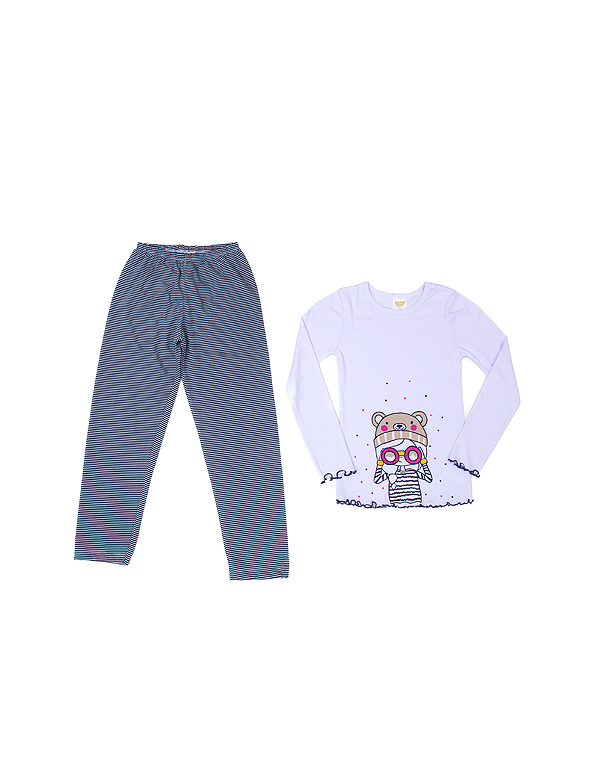 Pijama-em-malha-com-calça-listrada-infantil-e-juvenil-feminino—Have-Fun—Carambolina—32670