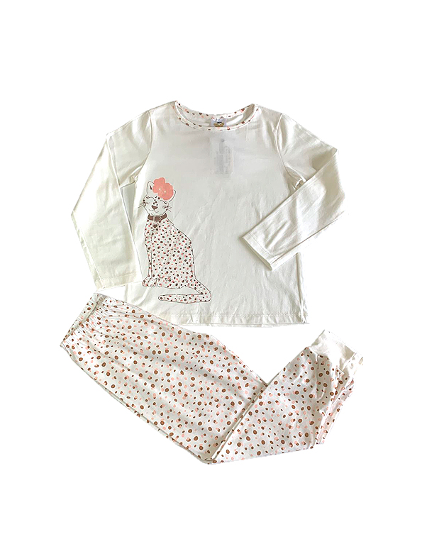 Pijama-longo-infantil-e-juvenil-com-calça-estampada–e-glitter-feminino-onça—Have-Fun—Carambolina—32672-cru