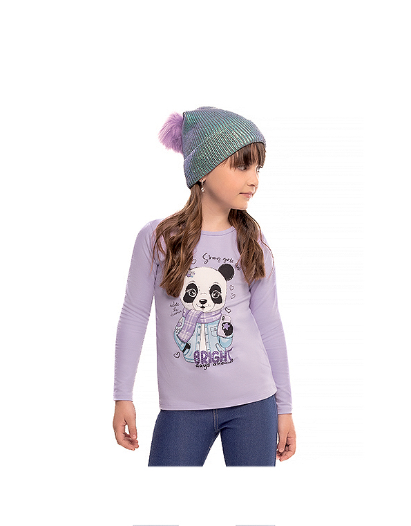 Camiseta-manga-longa-com-estampa-e-brilhos-infantil-feminina-panda-lilás—Dila—Carambolina—32791 modelo