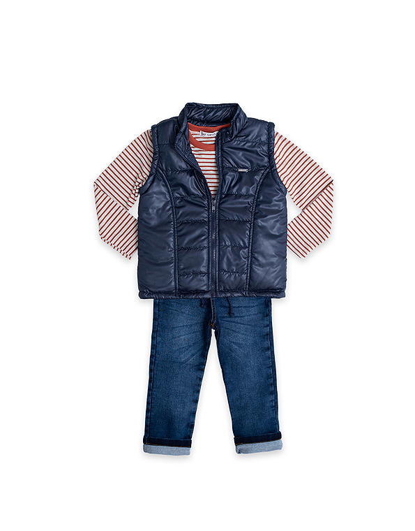 Conjunto-colete-puffer-e-camiseta-com-calça-jeans-infantil-masculino-marinho—Ser-Garoto—Carambolina—32846