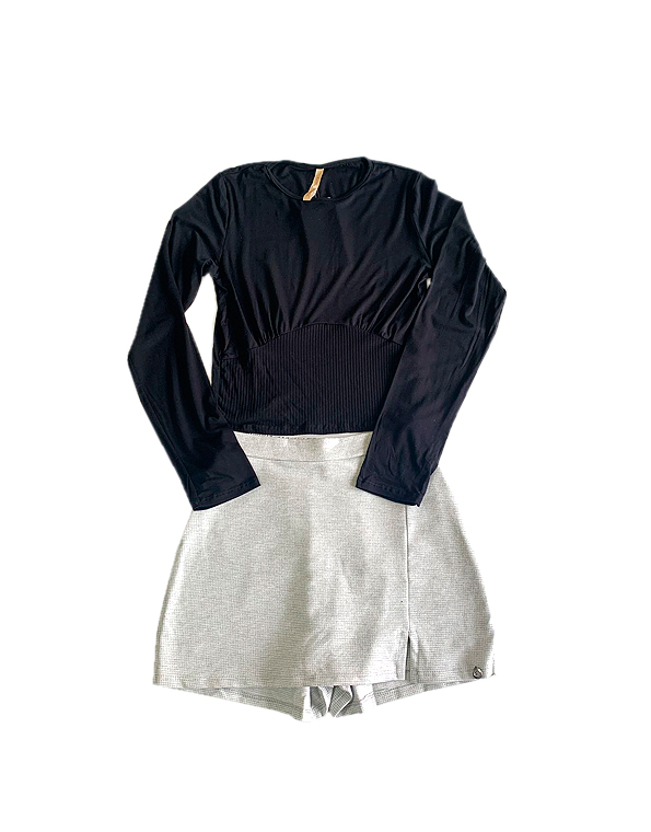 Conjunto short-saia juvenil feminino -Alakazoo—Carambolina—32765-preto