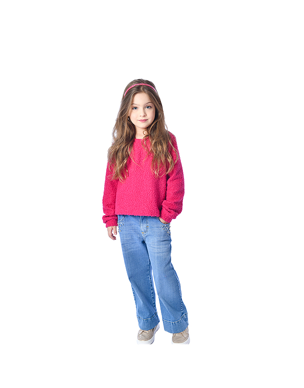 Conjunto-calça-wide-leg-jeans-bordada-e-blusa-em-bucle-infantil-feminino—Linna-Valentinna—Carambolina—32921-modelo