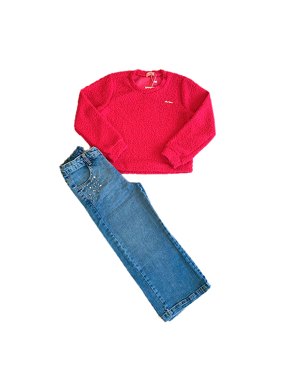 Conjunto-calça-wide-leg-jeans-bordada-e-blusa-em-bucle-infantil-feminino—Linna-Valentinna—Carambolina—32921