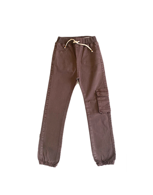 Calça-cargo-em-sarja-com-punho-infantil-e-juvenil-masculina—Fun-Jeans—Carambolina—33167-marrom