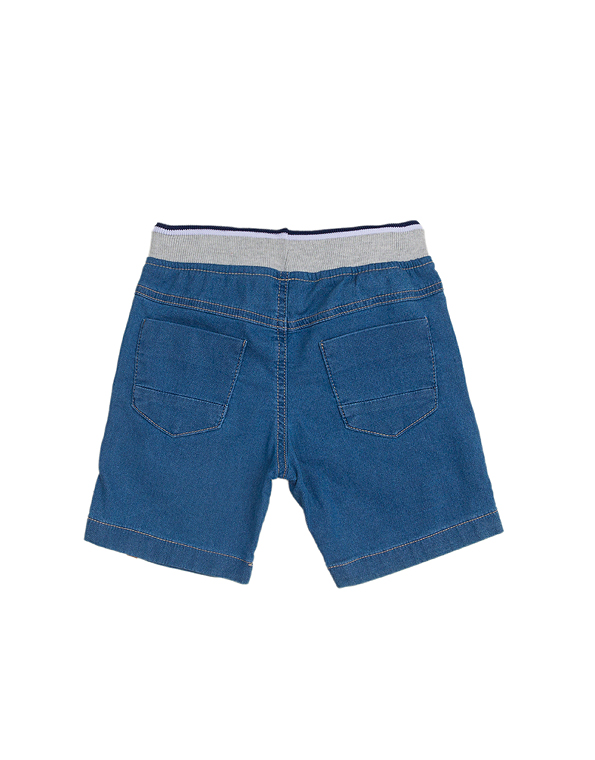 Bermuda-jeans-em-trama-de-moletom-e-cós-de-elástico-infantil-masculina—Have-Fun—Carambolina—33369-costas