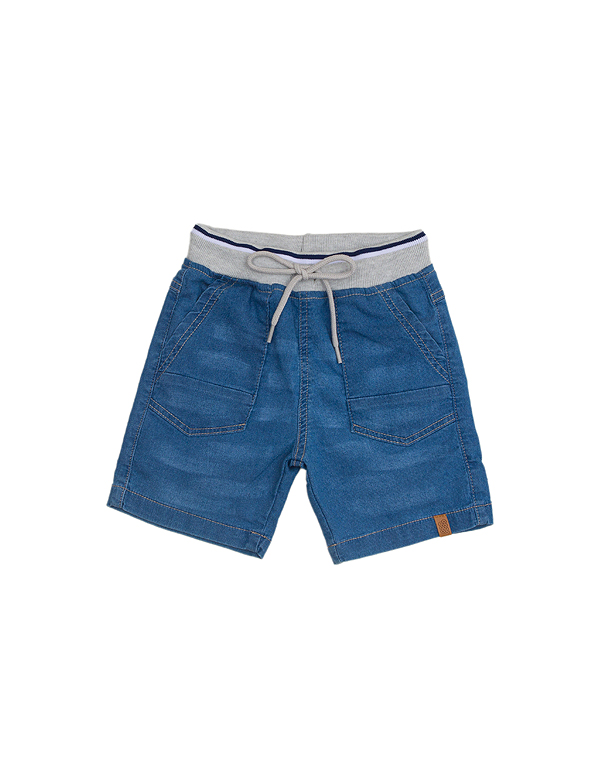 Bermuda-jeans-em-trama-de-moletom-e-cós-de-elástico-infantil-masculina—Have-Fun—Carambolina—33369