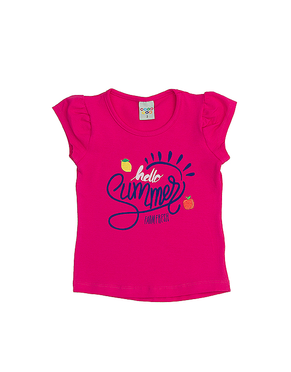 Camiseta-manga-curta-com-estampa-e-manga-princesa-infantil-feminina-pink—Have-Fun—Carambolina—33410