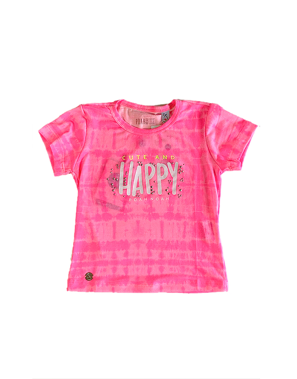 Camiseta manga curta infantil feminina pink-estampada-com-aplicação-de-brilhos—Poah-Noah—Carambolina—33498
