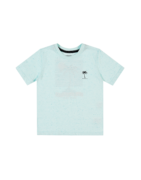 Camiseta-manga-curta-infantil-verde-masculina com-estampa—Onda-Marinha—Carambolina—33425