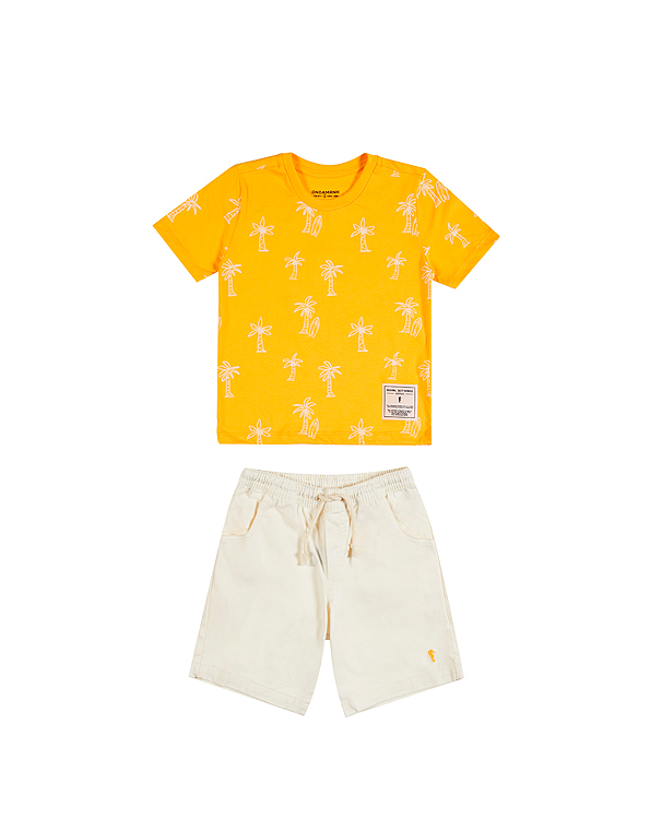 Conjunto-bermuda-de-sarja-e-camiseta-estampada-infantil-masculino-amarelo—Onda-Marinha—Carambolina—33345