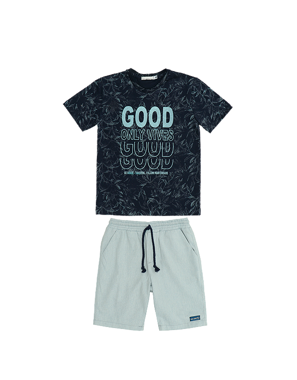 Conjunto-de-bermuda-e-camiseta-estampada-tropical-infantil-masculino—Ser-Garoto—Carambolina—33363