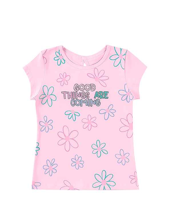Camiseta-manga-curta-infantil-e-juvenil-feminina com-brilho—Dila—Carambolina—33695-rosa