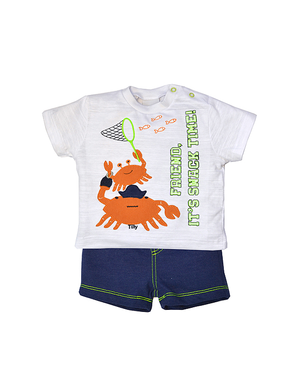 Conjunto-bermuda-de-moletom–e-camiseta-estampada-infantil-caranguejo-masculino—Tilly-Baby—Carambolina—33553