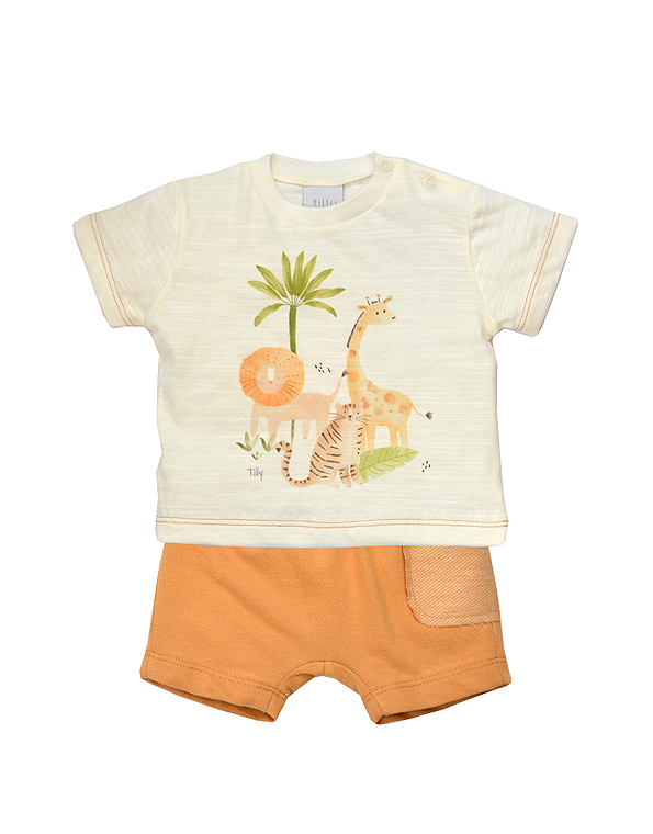 Conjunto-bermuda-de-moletom-e-camiseta-estampada-infantil-safari-masculina—Tilly-baby—Carambolina—33555