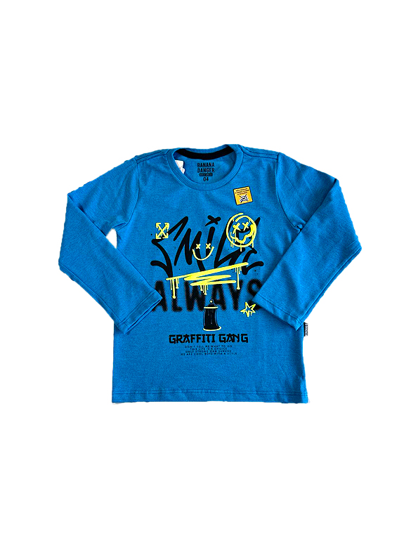 Camiseta-manga-longa-infantil-masculina-azul—Banana-Danger—Carambolina—33844