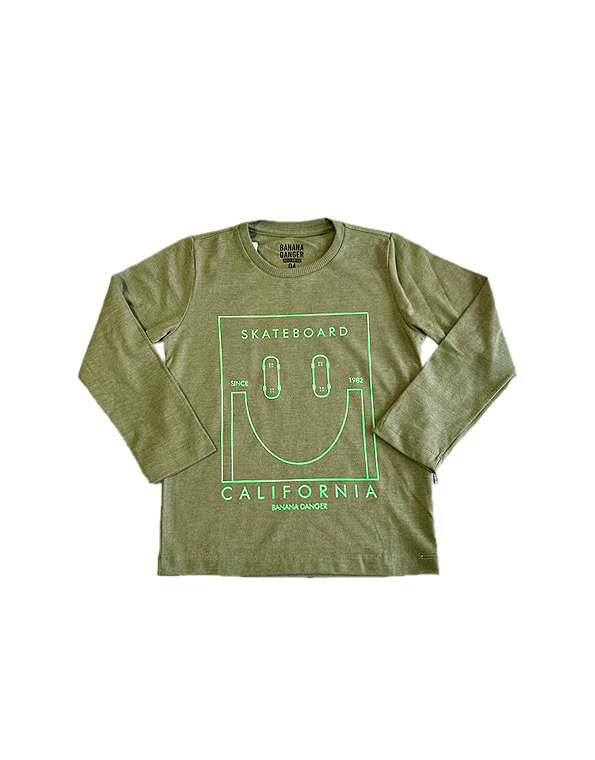 Camiseta-manga-longa-infantil-masculina-skate-verde—Banana-Danger—Carambolina—33843