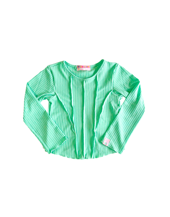 Camiseta-manga-longa-canelada-infantil-verde—Mon-Sucré—Carambolina—33919
