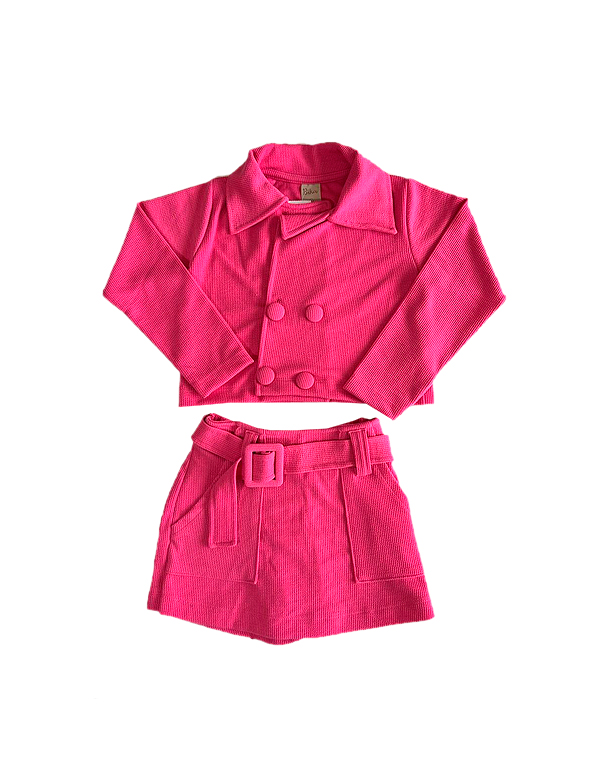 Conjunto-de-casaco-curto-e-short-saia-com-cinto-infantil-feminino-pink—Bika—Carambolina—33973