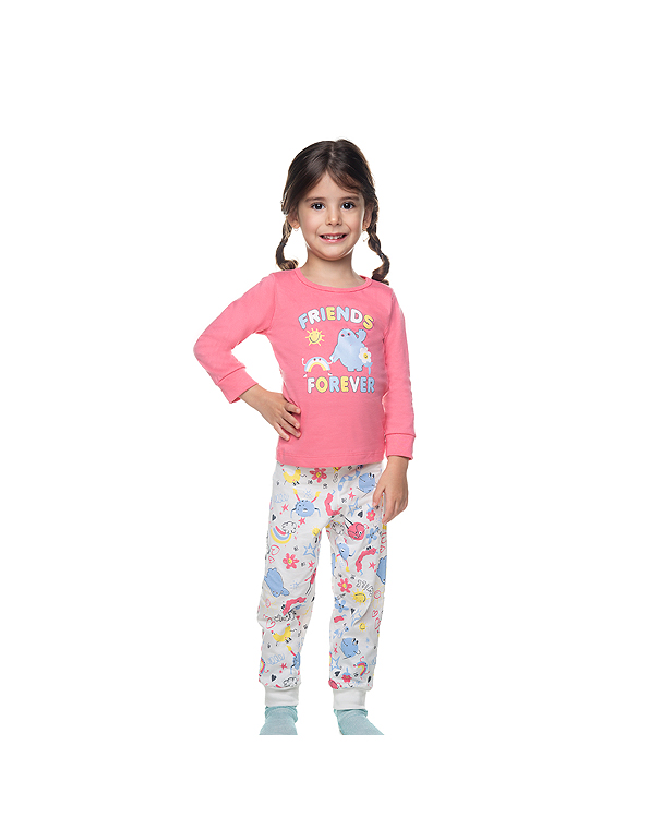 Pijama-infantil-em-malha-estampado-feminino-rosa—Have-Fun—Carambolina—34024-modelo