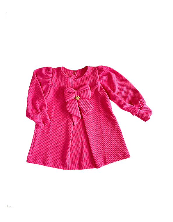 Vestido-manga-longa-com-laço-no-peito-bebê-pink—Bika—Carambolina—33974