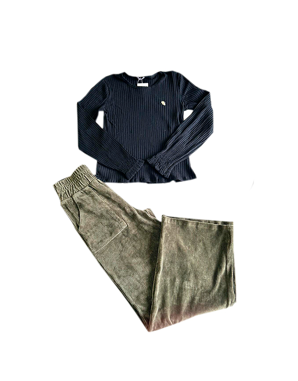 Conjunto-calça-cotele-e-camiseta-canelada-manga-longa-juvenil-feminino—Açucena—Carambolina—34332