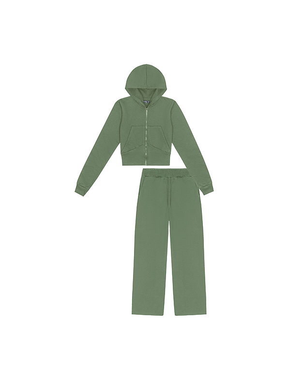 Conjunto-de-moletom-felpado-com-zíper-juvenil-feminino-verde-oliva—Dway—Carambolina—34253