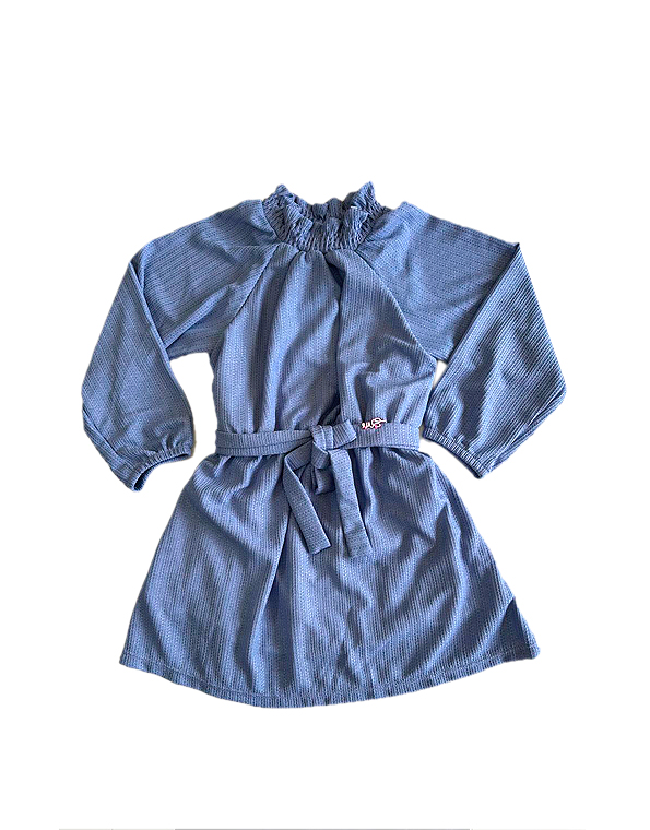 Vestido-manga-longa-com-fios-prateados-e-cinto-faixa-infantil-azul—Mon-Sucré—Carambolina—34342