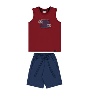 Conjunto-regata-com-estampa-e-bermuda-de-moletom-infantil-e-juvenil-masculino-vinho—Have-Fun—Carambolina—34639