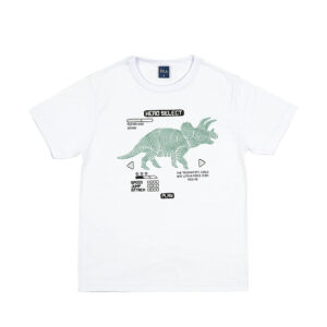 Camiseta-manga-curta-infantil-masculina-branca-dinossauro—Dila—Carambolina—34818