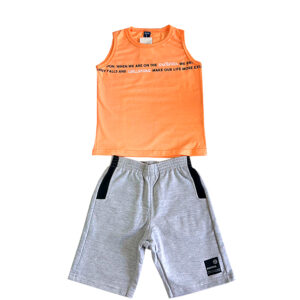 Conjunto-regata-e-bermuda-de-moletom-infantil-e-juvenil-masculino-laranja—Dila—Carambolina—34829